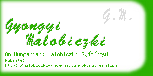 gyongyi malobiczki business card